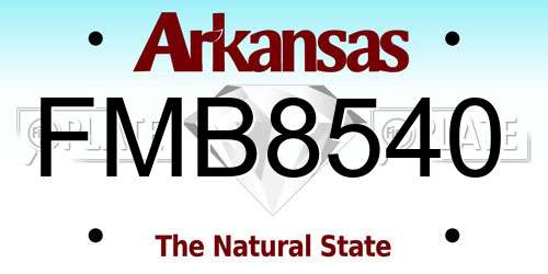 FMB8540 Arkansas License Plate