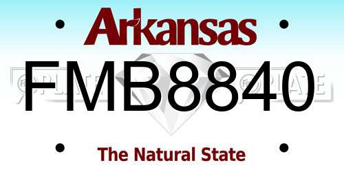 FMB8840 Arkansas License Plate