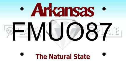 FMUO87 Arkansas License Plate