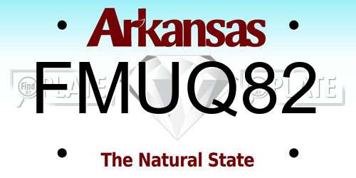 FMUQ82 Arkansas License Plate