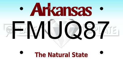 FMUQ87 Arkansas License Plate