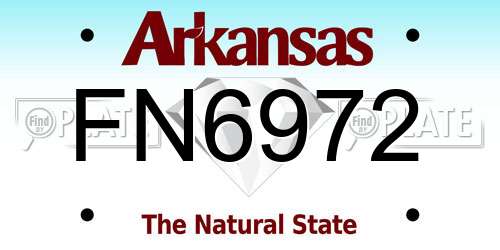 FN6972 Arkansas License Plate