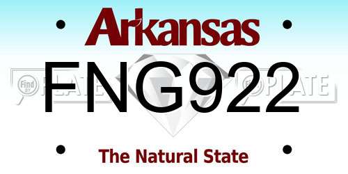 FNG922 Arkansas License Plate