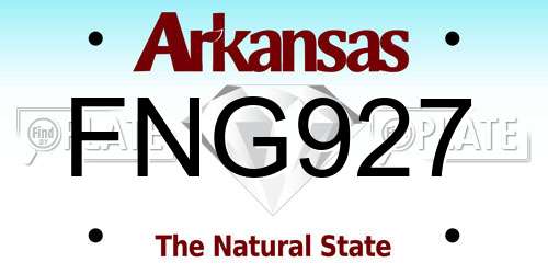 FNG927 Arkansas License Plate