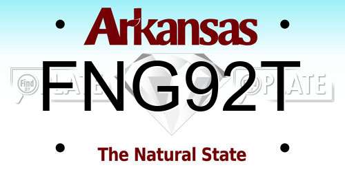 FNG92T Arkansas License Plate