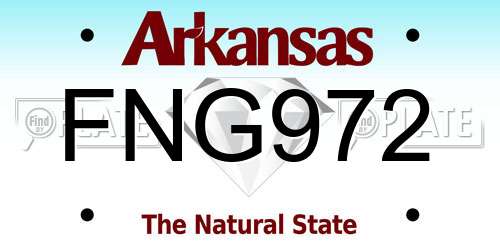 FNG972 Arkansas License Plate