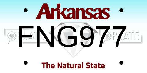 FNG977 Arkansas License Plate