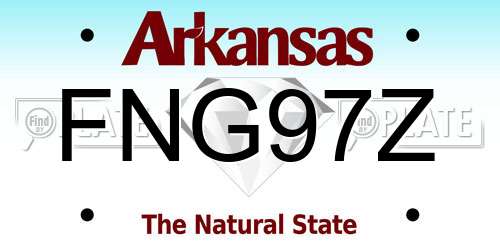 FNG97Z Arkansas License Plate