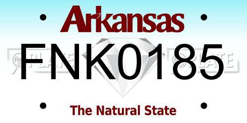 FNK0185 Arkansas License Plate
