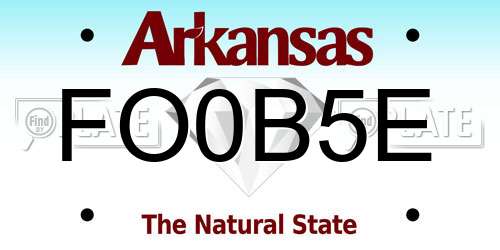 FO0B5E Arkansas License Plate