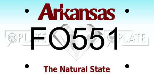 FO551 Arkansas License Plate
