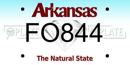 FO844 Arkansas License Plate