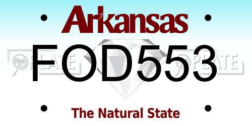 FOD553 Arkansas License Plate