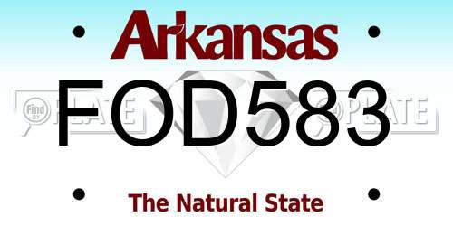 FOD583 Arkansas License Plate
