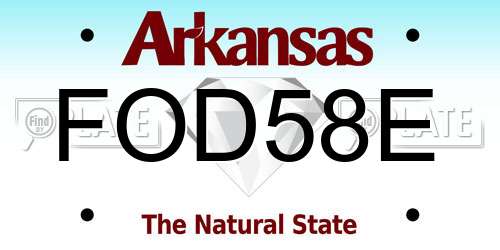 FOD58E Arkansas License Plate