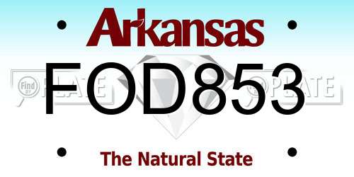 FOD853 Arkansas License Plate