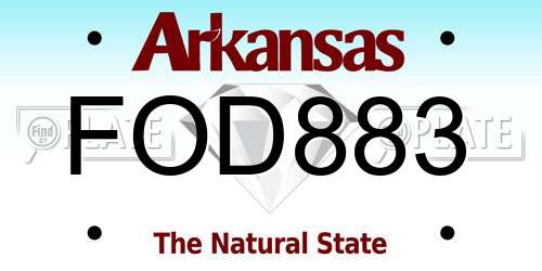 FOD883 Arkansas License Plate