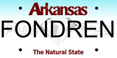 FONDREN Arkansas License Plate