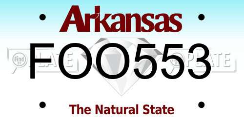FOO553 Arkansas License Plate