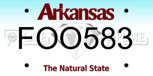 FOO583 Arkansas License Plate