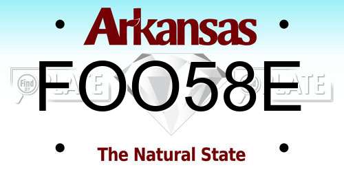 FOO58E Arkansas License Plate