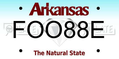 FOO88E Arkansas License Plate