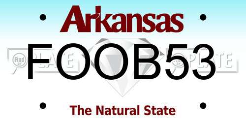 FOOB53 Arkansas License Plate