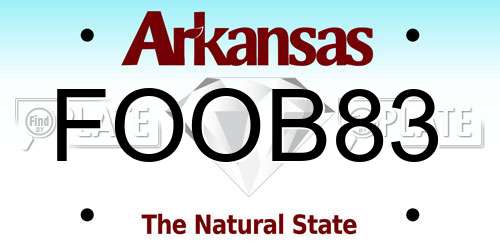FOOB83 Arkansas License Plate
