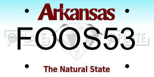FOOS53 Arkansas License Plate