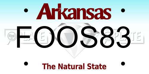 FOOS83 Arkansas License Plate