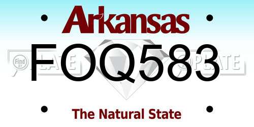 FOQ583 Arkansas License Plate