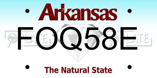 FOQ58E Arkansas License Plate