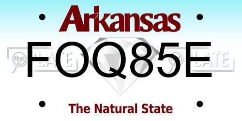 FOQ85E Arkansas License Plate