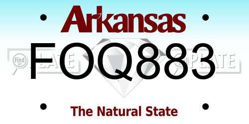 FOQ883 Arkansas License Plate