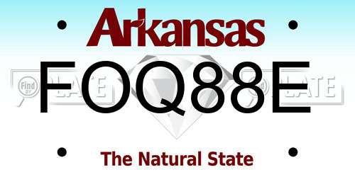 FOQ88E Arkansas License Plate