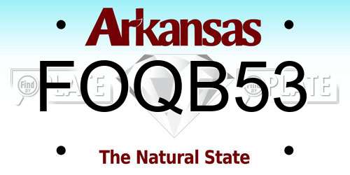 FOQB53 Arkansas License Plate