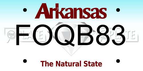 FOQB83 Arkansas License Plate