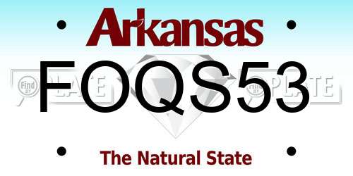 FOQS53 Arkansas License Plate
