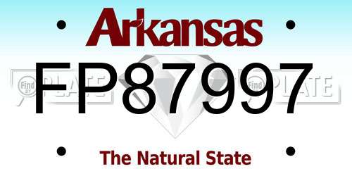 FP87997 Arkansas License Plate