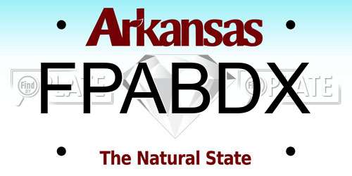 FPABDX Arkansas License Plate