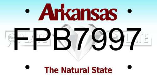 FPB7997 Arkansas License Plate