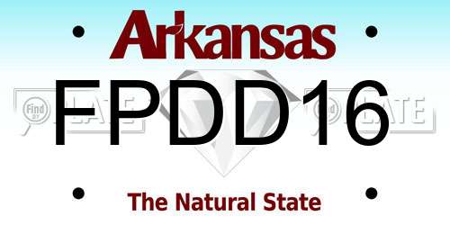 FPDD16 Arkansas License Plate