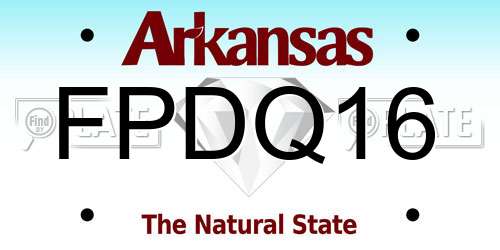 FPDQ16 Arkansas License Plate