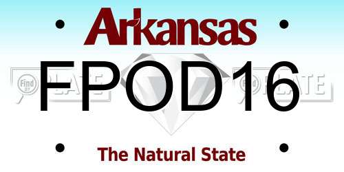 FPOD16 Arkansas License Plate