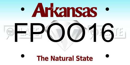 FPOO16 Arkansas License Plate