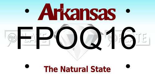 FPOQ16 Arkansas License Plate