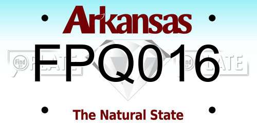 FPQ016 Arkansas License Plate