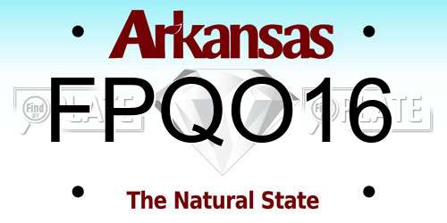 FPQO16 Arkansas License Plate