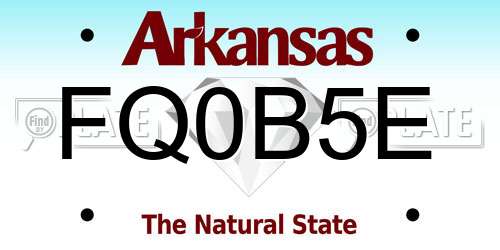 FQ0B5E Arkansas License Plate