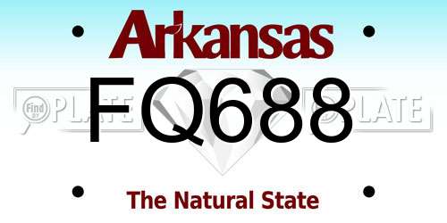 FQ688 Arkansas License Plate